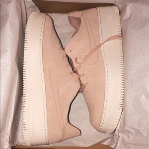 Pink suede Air Force 1 Nike shoes